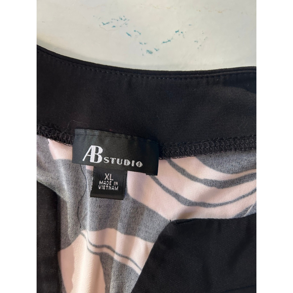 Women's AB STUDIO Black & White Abstract Print Dress XL - Picture 3 of 9